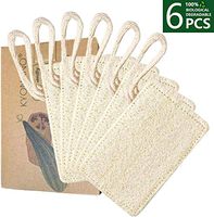 KYONANO Natural Dish Kitchen Sponges 6 Pack, Biodegradable Eco-Friendly Sponges Scrubber, Organic DishwashingSponge, Made from Loofah Plant, 100% Biodegradable-White