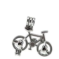 5X/lot Stainless Bicycle Bike Gift Beads Cage Pendant Locket Essential Oil Aromatherapy Diffuser Necklace