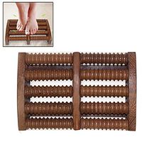 Dual Foot Massager Roller/Heel Massager - Wood, Pressure Relief Plantar Fasciitis, Plantar Massage Tool (Roller Ring)