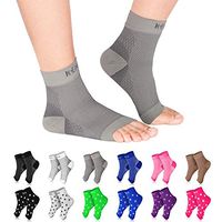 NEWZILL Plantar Fasciitis Socks with Arch Support, Best 24/7 Foot Care Compression Sleeve, Eases Swelling & Heel Spurs, Ankle Brace Support, Increases Circulation (L/XL, Gray)