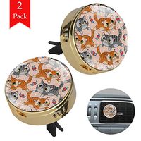Cartoon Orange Gray Cat Aromatherapy Diffuser Gold Car Essential Oil Diffuser Air Freshener Deodorant Personal Care Aromatherapy 1.33x1.83in