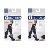 Truform Women's Fit Compression Socks, Rib Knit Pattern, 15-20 mmHg, Tan, Medium (Pack of 2)