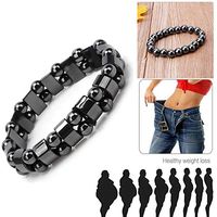 Magnetic Healing Bracelet Hematite Bead Bangle Arthritis Pain Relief Weight Loss Double Layer