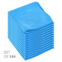 Super Soft Microfiber Cleaning Cloth - Set of 144 Blue Washcloths - 12 x 12 Inches - By Etienne Alair