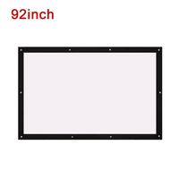 Auntwhale Foldable 16:9 HD Display 92 inches Projector Screen Polyester Projection Curtain Home Cinema Outdoor Courtyards 114×203cm White Background + Black Edge