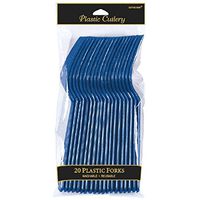 amscan Navy Blue Plastic Forks | Party Supply | 240 ct.