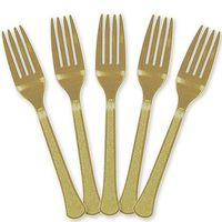 Extra Heavy Weight Plastic Forks | 20ct (Gold)