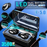 LFJNET T8 TWS Earphone Wireless Bluetooth 5.0 Noise Cancelling Headphone Stereo Gaming Headsets LED Display 3500mAh Power Bank
