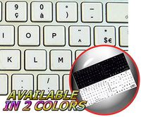 APPLE FRENCH AZERTY NON-TRANSPARENT KEYBOARD LABELS LAYOUT BLACK OR WHITE BACKGROUND FOR DESKTOP, LAPTOP AND NOTEBOOK (CG) (White Background)