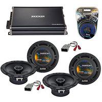 Compatible with Honda Civic Del Sol 1993-1997 OEM Speaker Upgrade Harmony (2) R65 & CXA300.4 Amp (Renewed)
