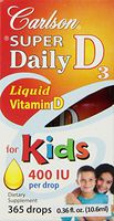 Carlson Super Daily D3 400 IU for Kids, 10.6 ml