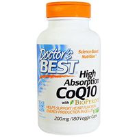 Doctor's Best, High Absorption CoQ10 with BioPerine, 200 mg, 180 Veggie Caps
