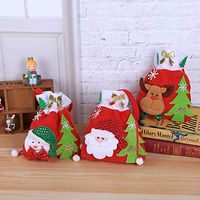 Iusun Christmas Candy Gift Bag, Santa Claus Snowmen Reindeer Bag Xmas Tree Hanging Decor (B)