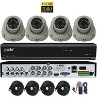 CIB 8CH 1080P HD Video Security DVR, 1TB HDD & 4x2.1-MP 1080P 1920TVL Night Vision Camera, Indoor Outdoor Metal Case, White (T80P08K1T03W-TAI-4KIT)
