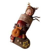 Highpot Newborn Photography Photo Sleeping Bag Santa Theme Outfits Socks+Hat Prop (B)