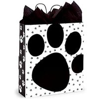 NW Pooch's Paws Paper Shopping Bags - Queen Size - 16 x 6 x 19in. - 25 Pack