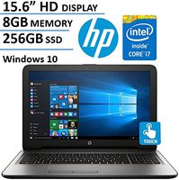 HP 15.6" HD 1366x768 Touchscreen Flagship Laptop, Intel Core i7-7500U 2.7GHz, 8GB DDR4 RAM, 256GB SSD, DVDRW, Intel HD Graphics 620, WiFi, HDMI, Windows 10