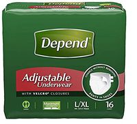 Depend Adjustable Underwear, Maximum Absorbency, Large/Extra Large, 64 count Unisex