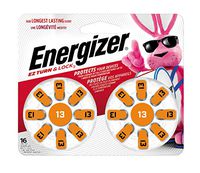 Energizer Hearing Aid Batteries Size 13, EZ Turn & Lock (16 Battery Count)