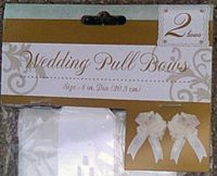 2 Large White Tulle Pull Bows - Each Measures 8 Inches