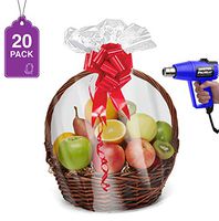 Shrink Wrap Basket Bags for Gift Baskets 20 Pack Clear Cellophane PVC Shrink Bags 24"x 30"