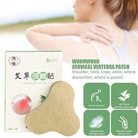 12Pcs/Box Wormwood Cervical Vertebra Relief Patch, Relieve Muscle Pain Promote Blood Circulation Natural Herb Pain Relief Patch Spontaneous Heat Sticker