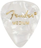 Fender 351 Shape Medium Classic Celluloid Picks, 12-Pack, White Moto for electric guitar, acoustic guitar, mandolin, and bass