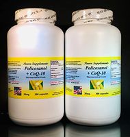 Policosanol + Coq-10, Cholesterol, Anti-Aging, Energy- 600 Capsules.Made in USA