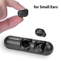 [New Version] Avantree TWS110 Mini True Wireless Earbuds for Small Ears Canals, Sport Bluetooth 5.0 Earphones with Volume Control & Mic, Clear Sound, Charging Case, 28H Playtime