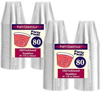 Party Essentials Hard Plastic 9-Ounce Party Cups/Old Fashioned Tumblers, 160-Count, Clear