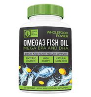 Wholefood Power Omega 3 Fish Oil | Non-GMO | 120 Capsules of Triple Strength, Burpless, EPA/DHA Packed Softgels Made in The USA | Two Month Supply