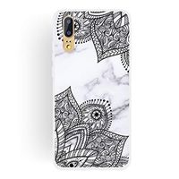 JUNXI Phone case Phone Cover Diagonal Lace Matte Semi-Transparent TPU Marble Phone Case for Huawei P20 Lite/Nova 3e Convenient and Durable