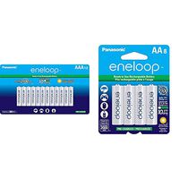 Panasonic BK-4MCCA12FA eneloop AAA 2100 Cycle Ni-MH Pre-Charged Rechargeable Batteries & BK-3MCCA8BA eneloop AA 2100 Cycle Ni-MH Pre-Charged Rechargeable Batteries, 8 Pack