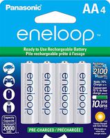 Panasonic BK-3MCCA4BA eneloop AA 2100 Cycle Ni-MH Pre-Charged Rechargeable Batteries, 4 Pack