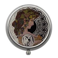 Pill Box with Vintage Zodiac Sign Design | Compact Pill case for Pocket or Purse