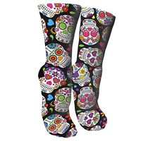 A Day's Worth Of Dead Sugar Skull Compression Socks Unisex Printed Socks Crazy Patterned Fun Long Cotton Socks Over The Calf Tube