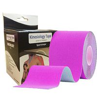 Double J&J Kinesiology Tape Elastic Sport Athletic Therapeutic Taping Muscle Recovery Waterproof Pain Tape 2" X 16.5' per Roll Uncut(Purple)