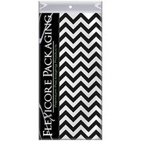 Flexicore Packaging Black Chevron Print Gift Wrap Tissue Paper Size: 15 Inch X 20 Inch | Count: 10 Sheets | Color: Black Chevron