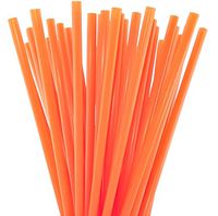 10 Inch Drinking Straws (250 Straws) (10 Inch x 0.28 Inch) (Orange)