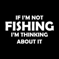 Not Fishing Thinking About It Vinyl Decal Sticker | Cars Trucks Vans Walls Laptops Cups | White | 5.5 X 3.2 Inch | KCD1754