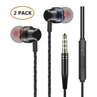 Noise Cancelling Earbuds, 3.5mm Wired in-Ear Headphones, Earphones with Microphone & Volume Control for Smartphones/PC/MP3/MP4/Tablelet Compatible Samsung Galaxy Note 8/Note9/S8/S8/S9/S9+ -2Pack