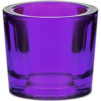 Bluecorn Beeswax Heavy Glass Votive and Tea Light Candle Holders (12, Violet)