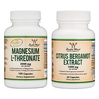 Magnesium L-Threonate (Magtein) and Citrus Bergamot (Bergamonte) Bundle - Patented and Clinically Studied Supplements for Cholesterol and Cognitive Function Support
