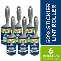 Scotch-Brite 50% Stickier Lint Roller, Works great on dog, cat, and other animal hair, 6 Rollers, 48 Sheets per Roller, 288 Sheets Total