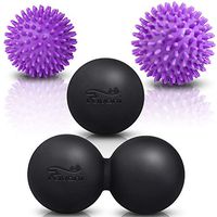 RIVONI Premium Massage Ball Set - Lacrosse Ball, Peanut Double Lacrosse Ball, Firm and Soft Spiky Balls - for Deep Tissue Therapy, Trigger Point and Myofascial Release, Yoga Massage, Foot Massager