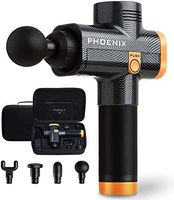 Phoenix Handheld Percussion Massager – Quiet 40-60dB Professional Deep Tissue Massager – 4 Attachment Massage Gun with Carrying Case for Full Body Muscle Relieves Pain and Soreness - Carbon Fiber