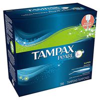 Tampax Pearl Tampons Super Plus Unscented 36 Each (Pack of 6)