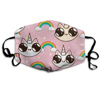 Cats Unicorns Rainbow Unicorn Cats On Dust Mask Protection Color Dust Mask Outdoor Dusk Mask Earloop Masks Washable And Reusable With Adjustable Ear Loops