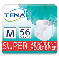 Tena Incontinence Briefs, Uni-Sex Fit, Super Absorbency, Medium, 56 Count
