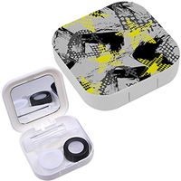 Portable Contact Lens Case Box Travel Kit Mirror + Bottle + Tweezers Container Holder [ Grunge Sport ]